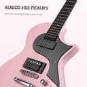 Electric Guitar Beginner Guitar 40.2 Inch Solid Poplar Body Maple Neck Laurel Fingerboard HH Pickups Les Paul Style with Gig Bag Tuner (Color Options) (Pink) - 8