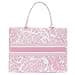 FENGJINRUHUA Fashion Luxury Cotton Canvas Tote Bag Large Capacity Jacquard Retro Exquisite, pink - 1