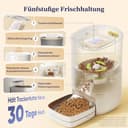 Pawsync Smart Futterautomat, Farbwechselnde Erinnerung, Haustierfutter-Trockenmittel hält Futter trocken & frisch, bis zu 3 Monate, App-Benachrichtigungen, Cremeweiß - 10
