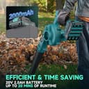 Soffiatore foglie a batteria per Makita 18V, motore senza spazzole, batteria e caricabatterie inclusi, 6 velocità, 257 km/h, leggero e compatto con 3 ugelli per foglie, polvere, giardino e casa - 6