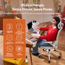 SIHOO B100 Sedia da Ufficio Ergonomica, Sedia da Scrivania con Supporto Lombare Dinamico Adattivo, Sedia da Computer con Poggiatesta, Braccioli Pieghevoli, Inclinazione Regolabile 90-135°, Bianca - 9