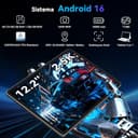 BESTTAB Android 16 Tablet con Teclado y Lapiz, Tableta 12 Pulgadas, 120 Hz, 2,5 K, FHD, 48GB RAM+256GB ROM (2TB TF), T7280 Octa-Core, 10000mAh, Widevine L1, Tablet con SIM 4G LTE/ 5G WiFi, 16MP+8MP - 2