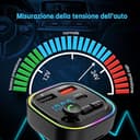 Trasmettitore FM Bluetooth 5.3 per Auto, Adattatore Audio Radio, QC3.0 Wireless Kit MP3, 2 porte USB e 1 Type-c, Chiamata Vivavoce, Supporta USB/TF/micro SD - 4