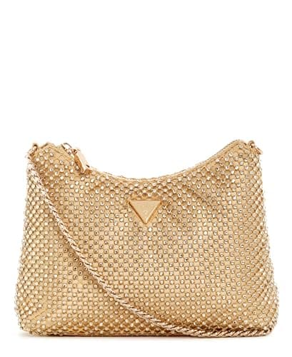 GUESS Zalina Top Zip Shoulder Bag, Gold, One Size, Zalina Top Zip Shoulder Bag