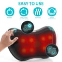 TAKRINK Neck Massager Pillow Back Massage Shiatsu Massager with Heat 8 Deep Tissue Kneading Nodes 3 Speeds 2 Directions for Lower Back Neck Shoulders Muscle Pain Relief Use at Home Car - 2