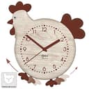 DEKORI Orologio da Parete con Pendolo – Design Gallinella in Legno, Silenzioso e Artigianale, per Cucina Rustica o Casa, 27x32 cm - 4