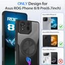 HikerClub Handyhülle für ASUS ROG Phone 8, ROG Phone 8 Pro (2024) Hülle Case mit Magnetisch Ständer, 360 Drehring [Magie Stressabbau Soundeffekt Handyhalter] Militär Stoßfeste Durchsichtig Schutzhülle - 6