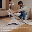 Lionelo Sdraietta Elettrica e Culla lettino BELLA SET 2in1 per Neonati, Girevole 360°, 6 Movimenti di Dondolio, 12 Melodie, Telecomando, Cinture di Sicurezza, Materasso in Schiuma T2, fino a 9kg - 3