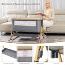 YAZOCO Cuna 3 en 1, Cuna de colecho,Crib Mecedora, Ajuste de Altura e inclinación del colchón, 4 Ruedas con Freno, Colchón Ergonómico (Versión Superior Gris) - 3