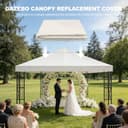 Qdreclod Toldo Recambio 3x3 m Pergola, Techo Repuesto para Cenador Impermeable 300D Protección UV, Funda Transpirable para Pérgola de Jardín, Reemplazo Resistente al Viento para Gazebo Exterior, Beige - 3