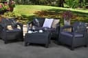 Keter Corfu Set of Rattan Resin Lounge Furniture 76x170x58 cm Graphite Grey - 2