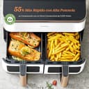 Cosori Grande Freidora de Aire-True Metal-8,5 Litro Doble Cesta Air Fryer-Alta Potencia y 55 % Eficiencia Energética-Temperadura Dual（35-230℃）-10 Modos-Panel Táctil Multifunción-Máx 10 Personas-Blanca - 7