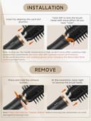 Hair Styler 6 in 1, Airstyler Haarstyler Set mit Rundbürstenföhn, Warmluftbürste, Airflow Lockenstab Automatisch, Haartrockner, Haarglätter Bürste für Glätten, Trocknen, Volumen, Locken - 6