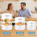 Aigostar Fitfoodie 30CFO - Vaporera Eléctrica 9L Capacidad, 800 W, Libre de BPA, Temporizador hasta 60 Minutos. 3 Recipientes Apilables, Cuenco para Preparar arroz. Diseño Exclusivo - 5