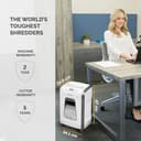 Fellowes Paper Shredder for Home Office Use - 15 Sheet Cross Cut Paper Shredder for Deskside Use - Powershred 15C Home Shredder with 19L Pull-out Bin - High Security P4 - White - 7