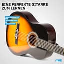 MAX SoloArt - 4/4 Akustik Gitarre für Anfänger Einsteiger Erwachsene - Akustikgitarre inkl. Tasche, Stimmgerät, Plektrum, Gurt und Zubehör - Acoustic Guitar, Konzertgitarre in Sunburst - 3