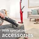 Bosch BBH3ZOOGB Serie 4 Flexxo ProAnimal 2 Cordless Stick Vacuum Cleaner with 2in1 Handheld/Stick Design, Brush Roll Nozzle for Pet Hair, 25.2V Battery, 55 Minutes Run Time, Tornado Red - 10