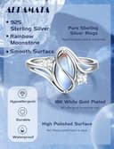 Anillo de Piedra Lunar en Plata de Ley 925, Hecho a Mano, Adramata, Anillo de Declaración para Pulgar Brillante - 2