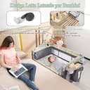 RELAX4LIFE 4 in 1 Culla con Fasciatoio e Cingia Fissagio, Adatto a Neonato da 0 a 36 Mesi (Grigio Scuro) - 3