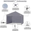 MasterCanopy Heavy Duty Pop-up Gazebo tent with Sidewalls (3x3M, Grey) - 2