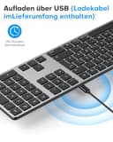 OMOTON Tastatur Maus Set Kabellose für MacBook Air/MacBook Pro/iMac/iMac Pro/Mac mini, Bluetooth Funktastatur QWERTZ mit Maus Wiederaufladbar, Multi-Gerät, Ergonomisch, Leises Tippen, DE Layout - 3