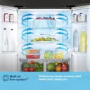 Fridgemaster MQ79394EB Freestanding American 4 Door Fridge Freezer 427L, Total No Frost, Inverter compressor, Black, 64.3D x 79.4W x 181.6H cm, E Rated - 7