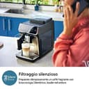 Philips Serie 3300 Macchina da caffè automatica - 5 tipi di bevande, Touch screen a colori, Sistema LatteGo, SilentBrew, Macinacaffè in ceramica al 100%, Filtro AquaClean. Cromato Nero (EP3326/90) - 6