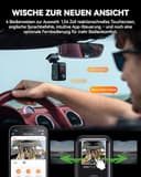 VANTRUE E360 ACE 5.2K Panorama+1440P Dashcam mit Dual STARVIS 2 HDR Nachtsicht, 3 Kanal 360° Dash Cam inkl. Tragehalterung zum Handheld, Sprachgesteuerte Auto Kamera, App, 1.54″ Touchscreen, Parkmodus - 5