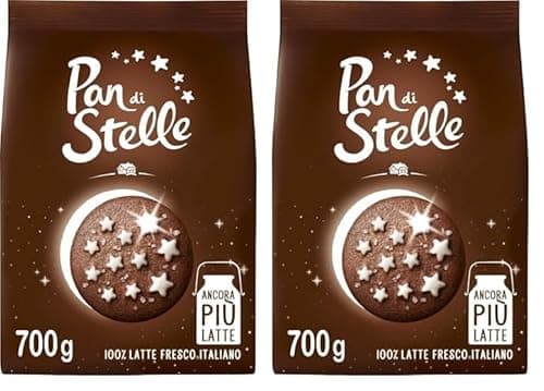 Pan di Stelle Biscotti Frollini con Cacao, Cioccolato e Latte Fresco Italiano, Colazione Ricca di Gusto, 700 g (Confezione da 2)