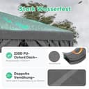 Sunula Pavillon 3x3 Wasserdicht Stabil Winterfest mit 4 Seitenwänden, Faltpavillon 3x3m mit Verdickten Röhren, Partyzelt Gartenpavillon Faltzelt für Camping Festival Party (Grau, Mit Seitenwänden) - 4