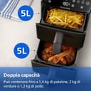 Philips Airfryer Serie 4000, Friggitrice ad Aria Doppio cestello Verticale da 10L, Tecnologia RapidAir, Funzione Sync, Rivestimento in ceramica no PFAS, Finestre, 45% più piccola (NA460/00) - 6