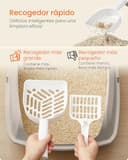 Feandrea Caja Arenero con Bordes Altos, Tamaño XXL, Abierta, con Pala, para Gatitos y Gatos Grandes, Beige Capuchino PPT010LH01 - 5