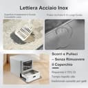 Marchul Cassetta Igienica per Gatti Chiusa in Acciaio Inossidabile con Coperchio e Design a Cassetto, XL, con Paratie Anti-Perdite, Paletta e Tappetino, Antiodore - 2