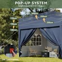 Aoxun Pop Up Gazebo with Sides 3m x 3m, Metal Frame Shelter Tent for Outdoor Garden Party, with Mesh Windows & Carry Bag,Blue - 6