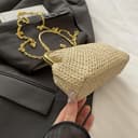 Borsa a tracolla per le donne borse a tracolla con catena rimovibile in tessuto pochette toted borse borse con chiusura a bacio borsa con manico superiore, Marrone, One Size - 9