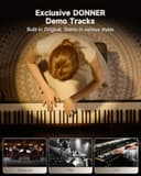 Donner OURA S100 88 Key Weighted Keyboard Piano with 3 Demo Songs, 15 Tones, Bluetooth Audio/MIDI, Home Digital Piano for Beginner, Advanced, Black - 6