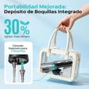 COSLUS C51 Irrigador Dental Bucal Portatil: 3 Modos y 18 Presión Ajustable -300ml IPX7 Irrigador Bucal Inalámbrico para Ortodoncia/Encías Sensibles -Limpieza Dientes de Hogar Viaje - 4 Boquillas Negro - 6