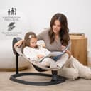 KikkaBoo Sdraietta Neonati Elettrica ZAZU, Dondolo Neonati Elettrico, Altalena per Neonato, Movimento Silenzioso 3 Direzioni e 3 Velocità, Schermo Touch, Pannello Musicale con Timer (Nero) - 5