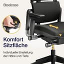 Steelcase Please Ergonomischer Bürodrehstuhl mit höhenverstellbarer Lumbalstütze für Unterstützung den ganzen Tag über, anpassbare Kopfstütze Onyx Schwarz, 66 x 64 x 118 - 7