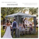 tectake® Gazebo da giardino 3 x 3 cm, gazebo di lusso, padiglione da giardino, con pareti laterali, telaio in alluminio, verniciato a polvere, inclusi 8 picchetti - 7