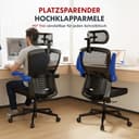 FLEXISPOT OC3 PRO Ergonomic Office Chair with 3D Headrest and Height-Adjustable Backrest, Folding PU Armrests, W-Shaped Foam Seat, 135° Back Adjustment, Maximum Load 180 kg (Black) - 3