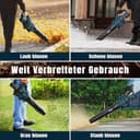 GEVEELIFE Soffiatore a batteria per foglie 18V, 257 km/h Soffiatore elettrico per foglie con 3 velocità e 2 batterie da 5,2Ah – Soffiatore per foglie senza fili per giardino, foglie, polvere e neve - 6