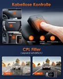 VANTRUE E3 3 Lens 2.7K Dashcam mit 5GHz WiFi, 1944P+1080P+1080P Dash Cam, Sprachsteuerung Dashcam Auto Vorne Hinten, IR Nachtsicht, 24Std. Puffer Parkmodus Dashcams, Loopaufnahme, Max 512G - 7