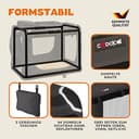 CADOCA® Hundebox XXXL 101x70x70cm faltbar atmungsaktiv robust Hundetransportbox Transporttasche Haustiertransportbox Hundetragetasche Anthrazit - 5