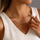 BAROROBA 2mm 925 Solide Sterling Silber Kordelkette Halskette für Damen, Robuste Dainty Farbecht Silberkette Damen Ohne Anhänger Schmuck Geschenke 20 Zoll (50 cm) - 7