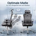 CLOUVOU BrightSeat Bürostuhl Ergonomisch [TESTSIEGER] Schreibtischstuhl 100% individuell einstellbar | Büro Stuhl & Gaming Stuhl | Computerstuhl Home Office Chair Ergonomic | Drehstuhl 150 kg - 2