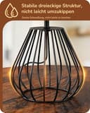 EDISHINE Lámpara de Mesa Vintage, con Pantalla Bohemia Tejida a Mano y Base de Hierro, Incluye Bombilla LED con Luz Blanca Cálida de 2700K, Ideal para Dormitorio, Sala de Estar y Oficina - 3