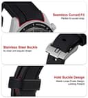 Stanchev Correa de reloj de silicona sin espacio Omega x Swatch MoonSwatch/Rolex Watch/Watch 20mm, Correa de repuesto para reloj Omega X Swatch Moonswatch Speedmaster 20mm. (Negro) - 6