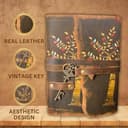 Urban Leather Albero Della Vita, Stampa A Cuore Diario In Pelle Con Chiave, Vintage Quaderno Con Pagine Non Foderate E Bordi Frastagliati, Fatto A Mano Regalo Per Uomo E Donna - 2