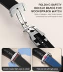 REBANDACE Strap for Omega x Swatch MoonSwatch Watch 20mm,Folding Buckle Omega X Swatch Moonswatch Speedmaster Replacement Strap,Curved No Gap Moonswatch Swatch strap for Men Women (Black) - 4